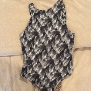ACACIA Gem Black and White Leaf Print Swimsuit worn once.